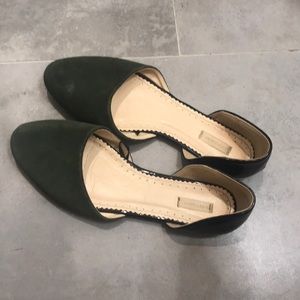 Olive suede Flat Shoes